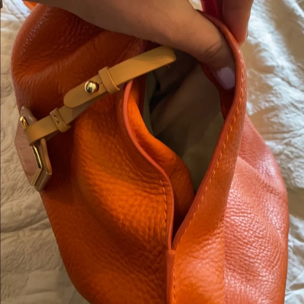 UGG Burnt Orange Pebbled Leather Shoulder Hobo
